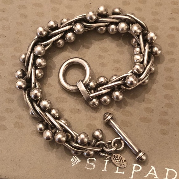 Iconic Silpada Sterling Silver DNA Toggle Clasp Bracelet B0523 - Picture 5 of 15